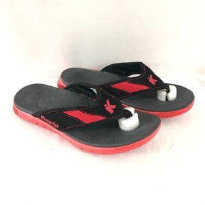 Kunsto Mens Flip Flop Slide Sandals Black Red 7.5